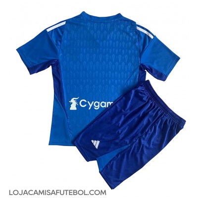 Camisa de Futebol Juventus Goleiro Equipamento Principal Infantil 2023-24 Manga Curta (+ Calças curtas)